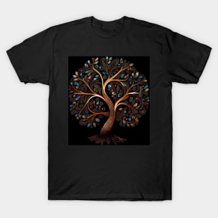 Aboriginal Art Inspired Tree of Life a digital dot art painting T-Shirt